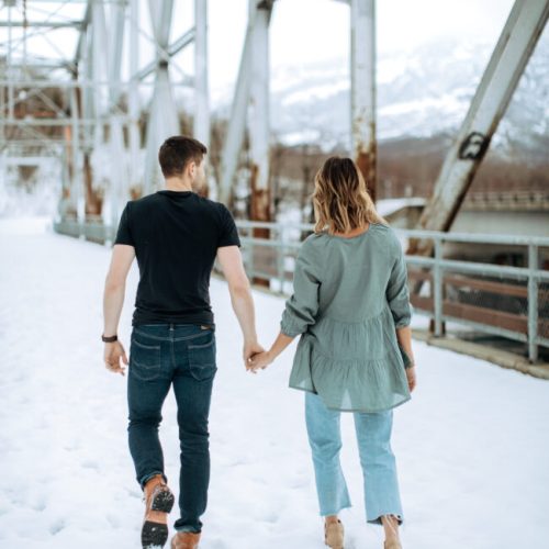 holding hands walking